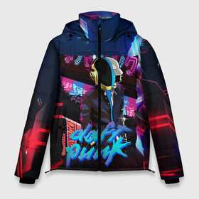 Мужская зимняя куртка 3D с принтом daft punk neon rock в Кировске, верх — 100% полиэстер; подкладка — 100% полиэстер; утеплитель — 100% полиэстер | длина ниже бедра, свободный силуэт Оверсайз. Есть воротник-стойка, отстегивающийся капюшон и ветрозащитная планка. 

Боковые карманы с листочкой на кнопках и внутренний карман на молнии. | by craig drake | daft punk | madeinkipish | thomas bangalter | дафт панк | маски | тома и ги мануэль