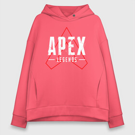 Женское худи Oversize хлопок с принтом APEX LEGENDS LOGO в Кировске, френч-терри — 70% хлопок, 30% полиэстер. Мягкий теплый начес внутри —100% хлопок | боковые карманы, эластичные манжеты и нижняя кромка, капюшон на магнитной кнопке | apex | apex legends | battle | battle royal | bloodhound | titanfall | wraith | апекс | апекс легендс | батл рояль | битва | война | каустик | королевская битва