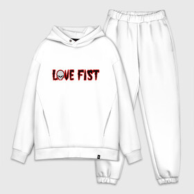 Мужской костюм хлопок OVERSIZE с принтом Love Fist в Кировске,  |  | blood | fist | love | skull | кровавая | кулак | любовь | надпись | череп