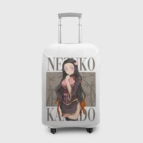 Чехол для чемодана 3D с принтом Nezuko Kamado Kimetsu no Yaiba в Кировске, 86% полиэфир, 14% спандекс | двустороннее нанесение принта, прорези для ручек и колес | demon slayer | kamado | kimetsu no yaiba | nezuko | tanjiro | аниме | гию томиока | зеницу агацума | иноске хашибира | камадо | клинок | корзинная девочка | манга | музан кибуцуджи | незуко | рассекающий демонов | танджиро