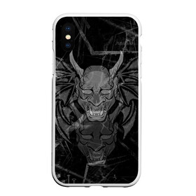 Чехол для iPhone XS Max матовый с принтом The devil is inside в Кировске, Силикон | Область печати: задняя сторона чехла, без боковых панелей | evil | демон | дьявол | зло | клыки | крылья | монстр | рога | страшный | хоррор