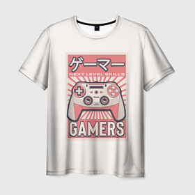 Мужская футболка 3D с принтом Геймпад геймера Japan gamer в Кировске, 100% полиэфир | прямой крой, круглый вырез горловины, длина до линии бедер | game | gamer | japan | джойстик | игрок | управление