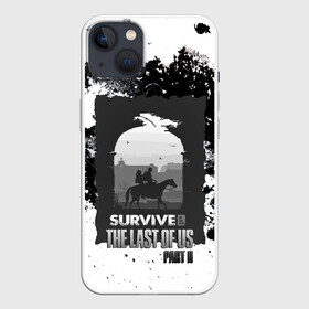 Чехол для iPhone 13 с принтом The Last of US SURVIVE в Кировске,  |  | ellie | game | joel | naughty dog | part 2 | the last of us | zombie | джоэл | зомби | одни из нас | элли