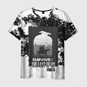 Мужская футболка 3D с принтом The Last of US SURVIVE в Кировске, 100% полиэфир | прямой крой, круглый вырез горловины, длина до линии бедер | ellie | game | joel | naughty dog | part 2 | the last of us | zombie | джоэл | зомби | одни из нас | элли