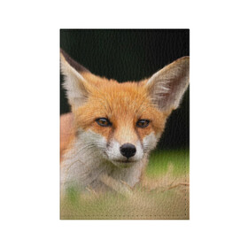 Обложка для паспорта матовая кожа с принтом Мордочка лисицы в Кировске, натуральная матовая кожа | размер 19,3 х 13,7 см; прозрачные пластиковые крепления | fox | foxy | животное | звери | лиса | лисенок | лисичка | милая | рыжая | фокс