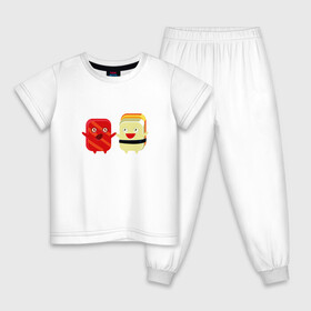 Детская пижама хлопок с принтом Гунканы в Кировске, 100% хлопок |  брюки и футболка прямого кроя, без карманов, на брюках мягкая резинка на поясе и по низу штанин
 | Тематика изображения на принте: роллы | суши | япония | японская еда