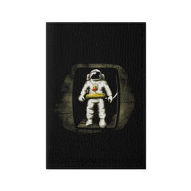 Обложка для паспорта матовая кожа с принтом Первая Высадка На Луну в Кировске, натуральная матовая кожа | размер 19,3 х 13,7 см; прозрачные пластиковые крепления | 12 | 1961 | astronaut | duck | gagarin | mars | nasa | space | spacex | sssr | yuri | апрель | астронавт | гагарин | день | земля | космонавт | космонавтика | космос | луна | марс | наса | планета | поехали | полёт | ракета | ссср | утенок |