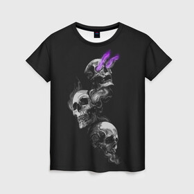 Женская футболка 3D с принтом Soul Skull в Кировске, 100% полиэфир ( синтетическое хлопкоподобное полотно) | прямой крой, круглый вырез горловины, длина до линии бедер | death | skelet | skeleton | skulls | souls | душа | души | скелет | скелетон | черепа | черепушка