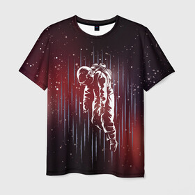 Мужская футболка 3D с принтом Прострация в Кировске, 100% полиэфир | прямой крой, круглый вырез горловины, длина до линии бедер | moon | арт | день космонавтики | звезды | космонавт | космос | лого | луна | небо | планеты