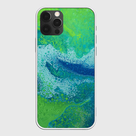 Чехол для iPhone 12 Pro с принтом Художественная Тина в Кировске, силикон | область печати: задняя сторона чехла, без боковых панелей | абстракция | зеленый | кляксы | пятна | разводы | синий