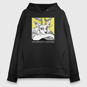 Женское худи Oversize хлопок с принтом Beastars Louis Луис в Кировске, френч-терри — 70% хлопок, 30% полиэстер. Мягкий теплый начес внутри —100% хлопок | боковые карманы, эластичные манжеты и нижняя кромка, капюшон на магнитной кнопке | anime | beastars | furry | louis | manga | аниме | аниме герои | выдающиеся | выдающиеся звери | герои | животные | звери | луис | манга | мультики | олень | фурри