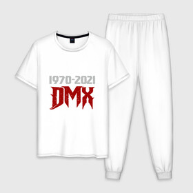 Мужская пижама хлопок с принтом DMX Life в Кировске, 100% хлопок | брюки и футболка прямого кроя, без карманов, на брюках мягкая резинка на поясе и по низу штанин
 | dmx | dog | earl simmons | hip hop | music | new york | rap | rapper | rip | ruff ryders | диэмикс | музыка | нью йорк | пёс | рэп | рэпер | хипхоп | эрл симмонс