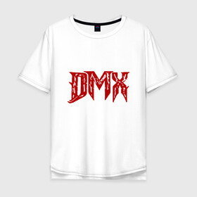 Мужская футболка хлопок Oversize с принтом DMX - Red & White в Кировске, 100% хлопок | свободный крой, круглый ворот, “спинка” длиннее передней части | dmx | dog | earl simmons | hip hop | music | new york | rap | rapper | rip | ruff ryders | диэмикс | музыка | нью йорк | пёс | рэп | рэпер | хипхоп | эрл симмонс