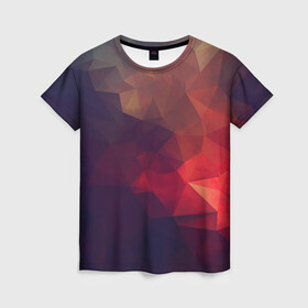 Женская футболка 3D с принтом Лавовый вектор в Кировске, 100% полиэфир ( синтетическое хлопкоподобное полотно) | прямой крой, круглый вырез горловины, длина до линии бедер | арт | вектор | векторный рисунок | геометрические фигуры | геометрия | дым | лава | магма | рисунок