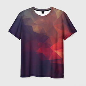 Мужская футболка 3D с принтом Лавовый вектор в Кировске, 100% полиэфир | прямой крой, круглый вырез горловины, длина до линии бедер | арт | вектор | векторный рисунок | геометрические фигуры | геометрия | дым | лава | магма | рисунок
