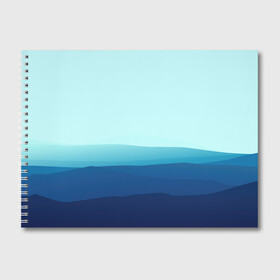 Альбом для рисования с принтом Море в Кировске, 100% бумага
 | матовая бумага, плотность 200 мг. | Тематика изображения на принте: арт | вектор | векторный рисунок | геометрические фигуры | геометрия | линии | море | небо | оттенки синего | рисунок | синий