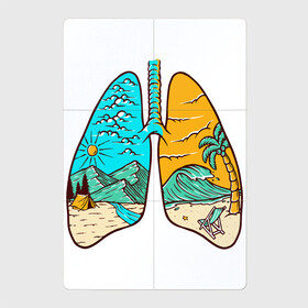 Магнитный плакат 2Х3 с принтом Дыхание свободы в Кировске, Полимерный материал с магнитным слоем | 6 деталей размером 9*9 см | горы | дыхание | легкие | море | небо | облака | палатка | пальма | туризм