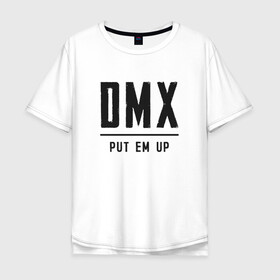 Мужская футболка хлопок Oversize с принтом DMX (rap hip hop) в Кировске, 100% хлопок | свободный крой, круглый ворот, “спинка” длиннее передней части | Тематика изображения на принте: american | artist | dmx | dog | earl simmons | gangsta | hip hop | legend | rap | музыка | рэп | хип хоп