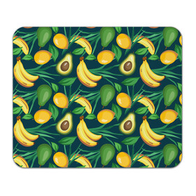 Коврик для мышки прямоугольный с принтом Фрукты в Кировске, натуральный каучук | размер 230 х 185 мм; запечатка лицевой стороны | Тематика изображения на принте: avokado | авокадо | бананы | лимоны | фрукты