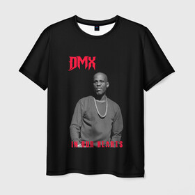 Мужская футболка 3D с принтом DMX - В наших сердцах в Кировске, 100% полиэфир | прямой крой, круглый вырез горловины, длина до линии бедер | знаменитости | олдскул | рэп исполнитель | рэпер | эрл симмонс