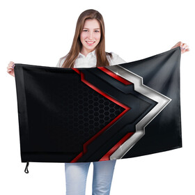 Флаг 3D с принтом luxury Black 3D СОТЫ в Кировске, 100% полиэстер | плотность ткани — 95 г/м2, размер — 67 х 109 см. Принт наносится с одной стороны | luxury | versace | vip | абстракция | версаче | вип | паттерн | роскошь | текстуры