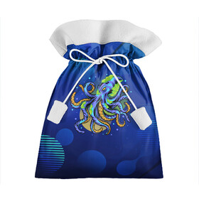 Подарочный 3D мешок с принтом Красочный Осьминог в Кировске, 100% полиэстер | Размер: 29*39 см | Тематика изображения на принте: краски | море | океан | осьминог | подводный мир | щупальцы