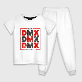 Детская пижама хлопок с принтом DMX R I P в Кировске, 100% хлопок |  брюки и футболка прямого кроя, без карманов, на брюках мягкая резинка на поясе и по низу штанин
 | dmx | dog | earl simmons | hip hop | music | new york | rap | rapper | rip | ruff ryders | диэмикс | музыка | нью йорк | пёс | рэп | рэпер | хипхоп | эрл симмонс