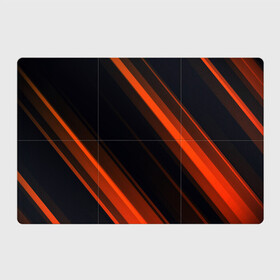 Магнитный плакат 3Х2 с принтом ORANGE Black в Кировске, Полимерный материал с магнитным слоем | 6 деталей размером 9*9 см | Тематика изображения на принте: lines | линии | оранжевое | полосы | черное