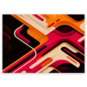 Поздравительная открытка с принтом Traffic в Кировске, 100% бумага | плотность бумаги 280 г/м2, матовая, на обратной стороне линовка и место для марки
 | abstract | pink | purple | vector | линии | оранжевый | розовый