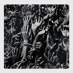 Магнитный плакат 3Х3 с принтом Hands в Кировске, Полимерный материал с магнитным слоем | 9 деталей размером 9*9 см | finger | hands | пальцы | руки | черное