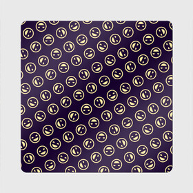 Магнит виниловый Квадрат с принтом SMILE в Кировске, полимерный материал с магнитным слоем | размер 9*9 см, закругленные углы | rounds | smiles | круги | смайлик | улыбки