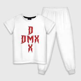 Детская пижама хлопок с принтом DMX Cross в Кировске, 100% хлопок |  брюки и футболка прямого кроя, без карманов, на брюках мягкая резинка на поясе и по низу штанин
 | dmx | dog | earl simmons | hip hop | music | new york | rap | rapper | rip | ruff ryders | диэмикс | музыка | нью йорк | пёс | рэп | рэпер | хипхоп | эрл симмонс