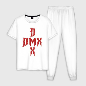 Мужская пижама хлопок с принтом DMX Cross в Кировске, 100% хлопок | брюки и футболка прямого кроя, без карманов, на брюках мягкая резинка на поясе и по низу штанин
 | dmx | dog | earl simmons | hip hop | music | new york | rap | rapper | rip | ruff ryders | диэмикс | музыка | нью йорк | пёс | рэп | рэпер | хипхоп | эрл симмонс