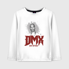 Детский лонгслив хлопок с принтом DMX - Rest In Peace в Кировске, 100% хлопок | круглый вырез горловины, полуприлегающий силуэт, длина до линии бедер | Тематика изображения на принте: dmx | dog | earl simmons | hip hop | music | new york | rap | rapper | rip | ruff ryders | диэмикс | музыка | нью йорк | пёс | рэп | рэпер | хипхоп | эрл симмонс