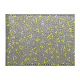 Обложка для студенческого билета с принтом Желтый и серый | Yellow & gray в Кировске, натуральная кожа | Размер: 11*8 см; Печать на всей внешней стороне | gray | triangle | yellow | желтый | серый | треугольник