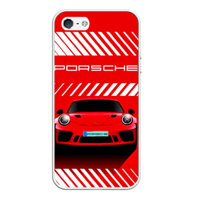 Чехол для iPhone 5/5S матовый с принтом PORSCHE / ПОРШЕ / RED STYLE в Кировске, Силикон | Область печати: задняя сторона чехла, без боковых панелей | 911 | auto | carrera | cayenne | macan | porsche | sportcar | taycan | автомобиль | градиент. | каен | карера | красный | макан | полосы | порш | порше | спорт | спорткар | тайкан