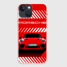 Чехол для iPhone 13 mini с принтом PORSCHE   ПОРШЕ   RED STYLE в Кировске,  |  | 911 | auto | carrera | cayenne | macan | porsche | sportcar | taycan | автомобиль | градиент. | каен | карера | красный | макан | полосы | порш | порше | спорт | спорткар | тайкан