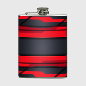 Фляга с принтом Red and Black 3D abstract в Кировске, металлический корпус | емкость 0,22 л, размер 125 х 94 мм. Виниловая наклейка запечатывается полностью | luxury | versace | vip | абстракция | версаче | вип | паттерн | роскошь | текстуры