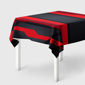 Скатерть 3D с принтом Red and Black 3D abstract в Кировске, 100% полиэстер (ткань не мнется и не растягивается) | Размер: 150*150 см | luxury | versace | vip | абстракция | версаче | вип | паттерн | роскошь | текстуры