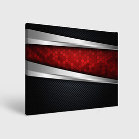 Холст прямоугольный с принтом 3D Красные соты металлические в Кировске, 100% ПВХ |  | luxury | versace | vip | абстракция | версаче | вип | паттерн | роскошь | текстуры