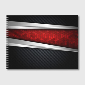 Альбом для рисования с принтом 3D Красные соты металлические в Кировске, 100% бумага
 | матовая бумага, плотность 200 мг. | luxury | versace | vip | абстракция | версаче | вип | паттерн | роскошь | текстуры