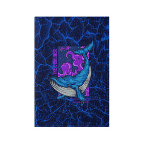 Обложка для паспорта матовая кожа с принтом Кит мечтатель The dreamer в Кировске, натуральная матовая кожа | размер 19,3 х 13,7 см; прозрачные пластиковые крепления | Тематика изображения на принте: the dreamer | вода | волны | кит | мечта | мечтатель | море | океан | подводный мир | рыба