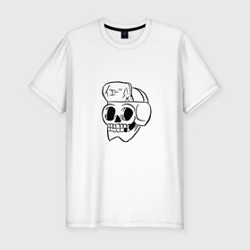 Мужская футболка хлопок Slim с принтом Череп в Кировске, 92% хлопок, 8% лайкра | приталенный силуэт, круглый вырез ворота, длина до линии бедра, короткий рукав | skull | голова | скелет | череп | черепок