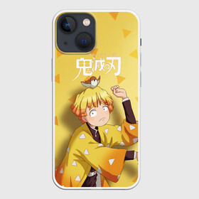 Чехол для iPhone 13 mini с принтом Zenitsu Agatsuma Kimetsu no Yaiba в Кировске,  |  | demon slayer | kamado | kimetsu no yaiba | nezuko | tanjiro | аниме | гию томиока | зеницу агацума | иноске хашибира | камадо | клинок | корзинная девочка | манга | музан кибуцуджи | незуко | рассекающий демонов | танджиро