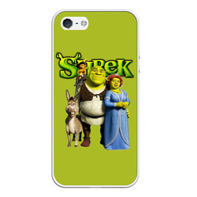 Чехол для iPhone 5/5S матовый с принтом Шрек Shrek в Кировске, Силикон | Область печати: задняя сторона чехла, без боковых панелей | Тематика изображения на принте: cartoon | fiona | shrek | болото | детям | комедия | кот в сапогах | мультик | огр | осел | персонажи мультфильмов | тролль | фиона | шрек