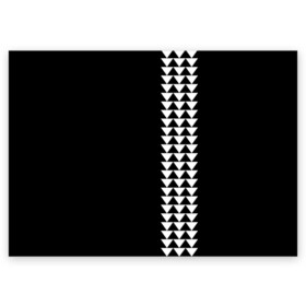 Поздравительная открытка с принтом Джейсон Момоа тату узор в Кировске, 100% бумага | плотность бумаги 280 г/м2, матовая, на обратной стороне линовка и место для марки
 | Тематика изображения на принте: actor | aquaman | brand | jason momoa | polynesian pattern | samoan | shark teeth | so ill | star | superhero | tattoo | triangle | аквамен | актер | акульи зубы | бренд | джейсон момоа | зведа | мерч мамоа | мерч момоа | полинезийский узор | самоанский |