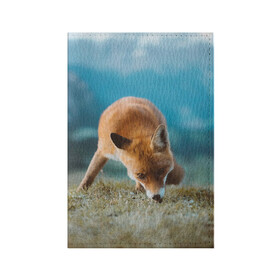Обложка для паспорта матовая кожа с принтом Милая лисичка в Кировске, натуральная матовая кожа | размер 19,3 х 13,7 см; прозрачные пластиковые крепления | fox | foxy | животное | звери | лиса | лисенок | лисичка | милая | рыжая | фокс
