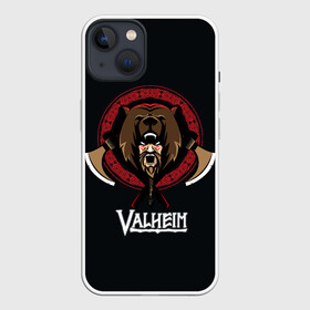 Чехол для iPhone 13 с принтом Valheim Viking Bear в Кировске,  |  | fantasy | mmo | valheim | valve | валхейм | вальхейм | викинги | выживалка | игра | королевская битва | ммо | ролевая игра | фэнтази