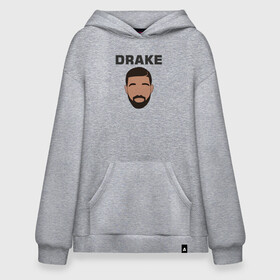 Худи SuperOversize хлопок с принтом DRAKE в Кировске, 70% хлопок, 30% полиэстер, мягкий начес внутри | карман-кенгуру, эластичная резинка на манжетах и по нижней кромке, двухслойный капюшон
 | drake | hotline bling | rap | дрейк | зарубежный реп | реп | рэп