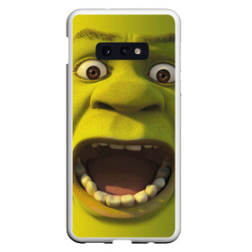 Чехол для Samsung S10E с принтом Shrek Шрек в Кировске, Силикон | Область печати: задняя сторона чехла, без боковых панелей | 20 | 4к | boots | cat | donkey | fiona | green | in | me | meme | memes | once | shrek | somebody | told | в | зеленый | кот | лет | мем | мемы | мульт | мультфильм | огр | огры | осел | сапогах | фиона | шрек